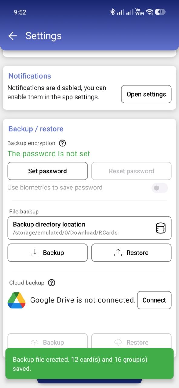 Encrypted backup and restore